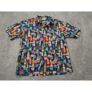 Vintage Pacific Legend Apparel Beer Hawaiian Shirt Mens XL Button Up Made in USA